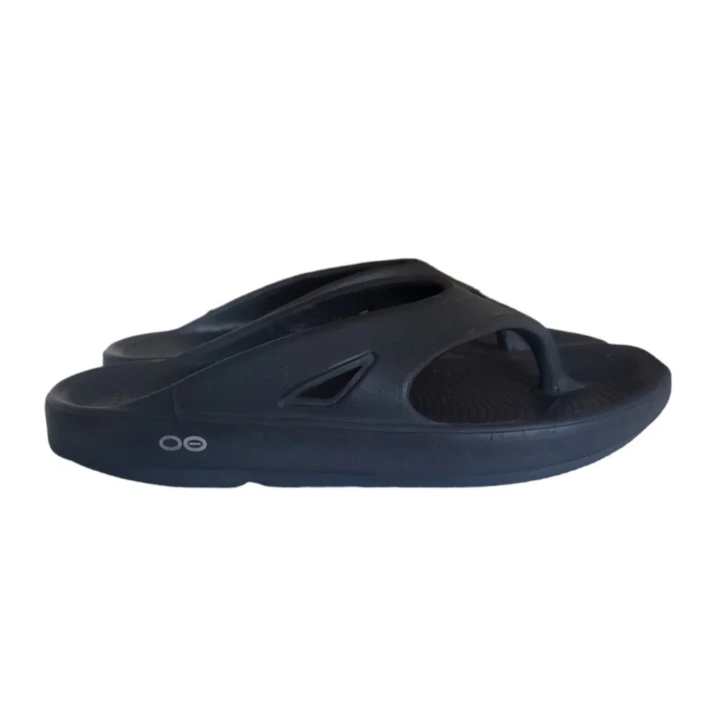 OOFOS Ooriginal Black Recovery Thong Flip Flop Sandals Slide Men's Size 9